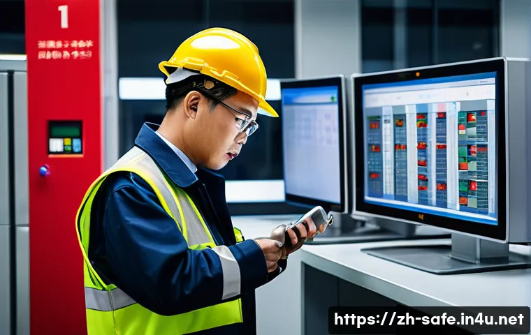 산업안전기사와 소방안전관리의 연관성 - A modern industrial factory interior showcasing a collaborative safety management scene: an industri...