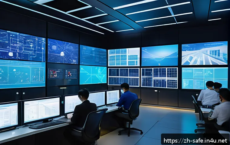 산업안전기사와 제조업의 위험성 관리 - A high-tech industrial control room featuring diverse engineers and safety managers analyzing multi-...