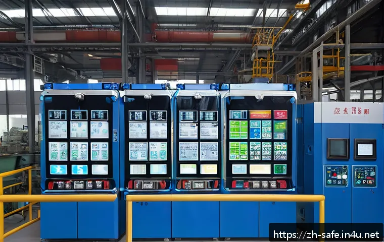 산업안전기사와 폭발 사고 예방 - A high-tech industrial chemical factory interior showing an explosion risk monitoring system in acti...